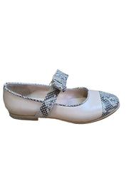 Balerini Piele Naturala Alina Beige Snake - Dolly Shoes