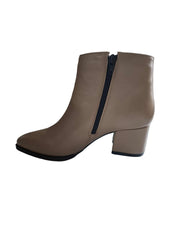 Botine Piele Naturala Savina Taupe Box