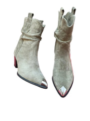 Botine Piele Naturala Ydalia Taupe Suede - Dolly Shoes