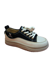 Sneakers Piele Naturala Feeling 6675 Beige-Black