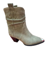 Botine Piele Naturala Ydalia Taupe Suede - Dolly Shoes