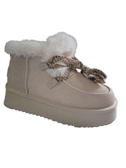 Ghete Piele Naturala Tip UGG Solo Soprani Corky Beige
