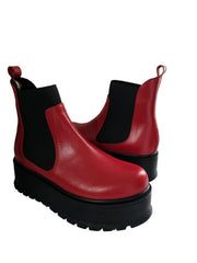 Ghete Piele Naturala Eros Nappa Red - Dolly Shoes