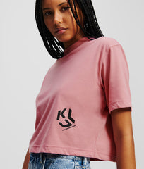 Tricou Cropped Monogram Tee Foxglove - Karl Lagerfeld