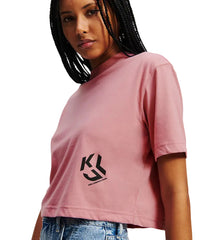 Tricou Cropped Monogram Tee Foxglove - Karl Lagerfeld