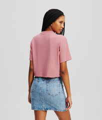 Tricou Cropped Monogram Tee Foxglove - Karl Lagerfeld