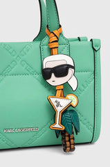 Geanta Karl Lagerfeld IKONIK 2.0 VARSITY S TOTE SAGE