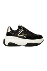 LIU JO JUNE 22 - SNEAKER COW BLACK/LIGHT GOLD