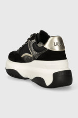 LIU JO JUNE 22 - SNEAKER COW BLACK/LIGHT GOLD