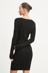 Rochie Knitted Logo Black - Karl Lagerfeld
