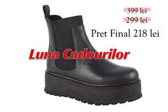 Ghete Piele Naturala Eros Botal Black