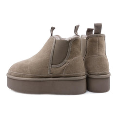 Ghete Piele Naturala Tip UGG  Taupe- Energy