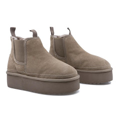 Ghete Piele Naturala Tip UGG  Taupe- Energy