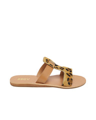 Papuci Piele Naturala 220V Camel Print
