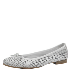 Balerini Piele Naturala Loly White - Tamaris