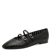 Balerini Piele Naturala Iulia BLACK STRUCT. - Tamaris