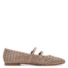 Balerini Piele Naturala Iulia NUDE Perforat - Tamaris