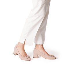 Pantofi Piele Naturala Lisette Pudra