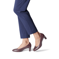 Pantofi Piele Naturala Pavia Merlot - Tamaris