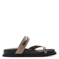 Papuci Piele Naturala Chloe Taupe - Tamaris