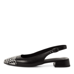 Pantofi Piele Naturala Lea BLACK STRUCT.- Tamaris