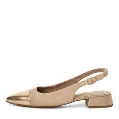 Pantofi Piele Naturala Lea Beige Gold - Tamaris