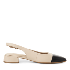 Pantofi Piele Naturala Lea Ivory Black - Tamaris