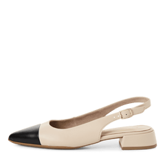 Pantofi Piele Naturala Lea Ivory Black - Tamaris