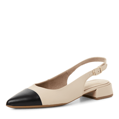 Pantofi Piele Naturala Lea Ivory Black - Tamaris