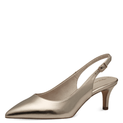 Pantofi Decupati Cu Toc Ines Light Gold