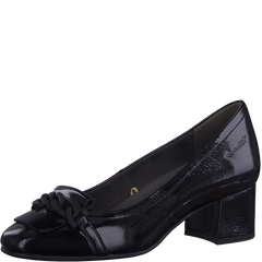 Pantofi Piele Naturala Peka Black Patent - Tamaris