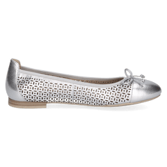 Pantofi Piele Naturala Kendra SILVER METAL - Caprice