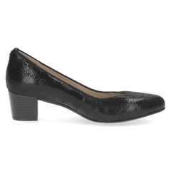 Pantofi Piele Naturala Tatiana Reptile Black - Caprice