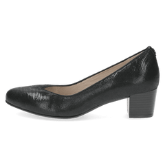 Pantofi Piele Naturala Tatiana Reptile Black - Caprice