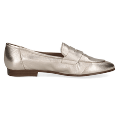 Pantofi Piele Naturala Evia Light Gold Metal - Caprice