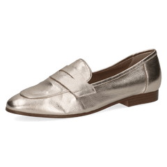 Pantofi Piele Naturala Evia Light Gold Metal - Caprice