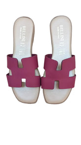 Papuci Piele Naturala Lux Vibe Fuxia Bellini