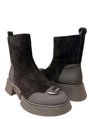 Ghete Piele Naturala P1444-L4201-2 Black - Betina Scarpe