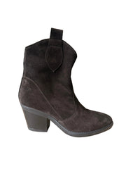 Botine Piele Naturala Sara Brown Suede - Dolly Shoes
