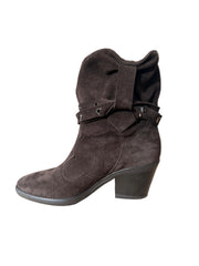 Botine Piele Naturala Saraya Brown Suede - Dolly Shoes