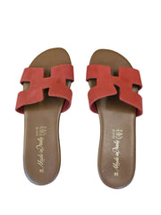 Papuci Piele Naturala Lux Vibe Italy Red Suede
