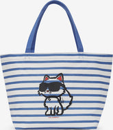 Geanta Ikon Print Stripe Shopper Blue-White - Karl Lagerfeld