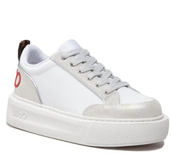 LIU JO KYLIE 09 - SNEAKER SUEDE LAMINATED/CALF WHITE/SILVER