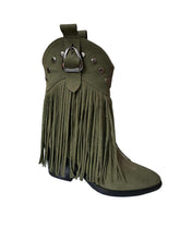 Botine Piele Naturala Giulia Buffo Olive - Dolly Shoes