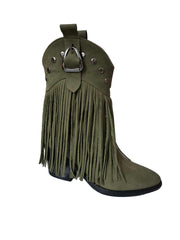 Botine Piele Naturala Giulia Buffo Olive - Dolly Shoes