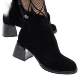 Ghete Piele Naturala ZP08-04 Black - Lulu