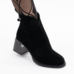 Ghete Piele Naturala ZP08-04 Black - Lulu