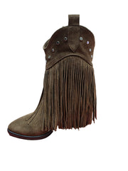 Botine Piele Naturala Giulia Brown Suede - Dolly Shoes