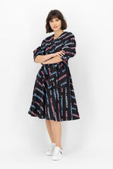 Rochie evazata, cu imprimeu logo - Karl Lagerfeld