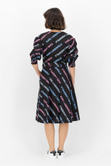 Rochie evazata, cu imprimeu logo - Karl Lagerfeld